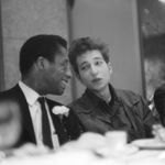Dylan talking to James Baldwin at the Emergency Civil Liberties Committee's Bill of Rights Dinner<br/>